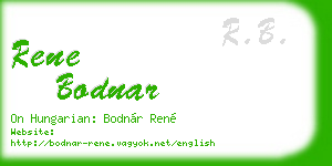 rene bodnar business card