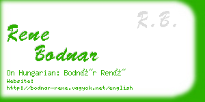 rene bodnar business card